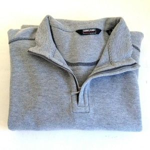 Kirkland Signature Men’s Gray Pullover 1/4 Zip Sweatshirt Size XL
